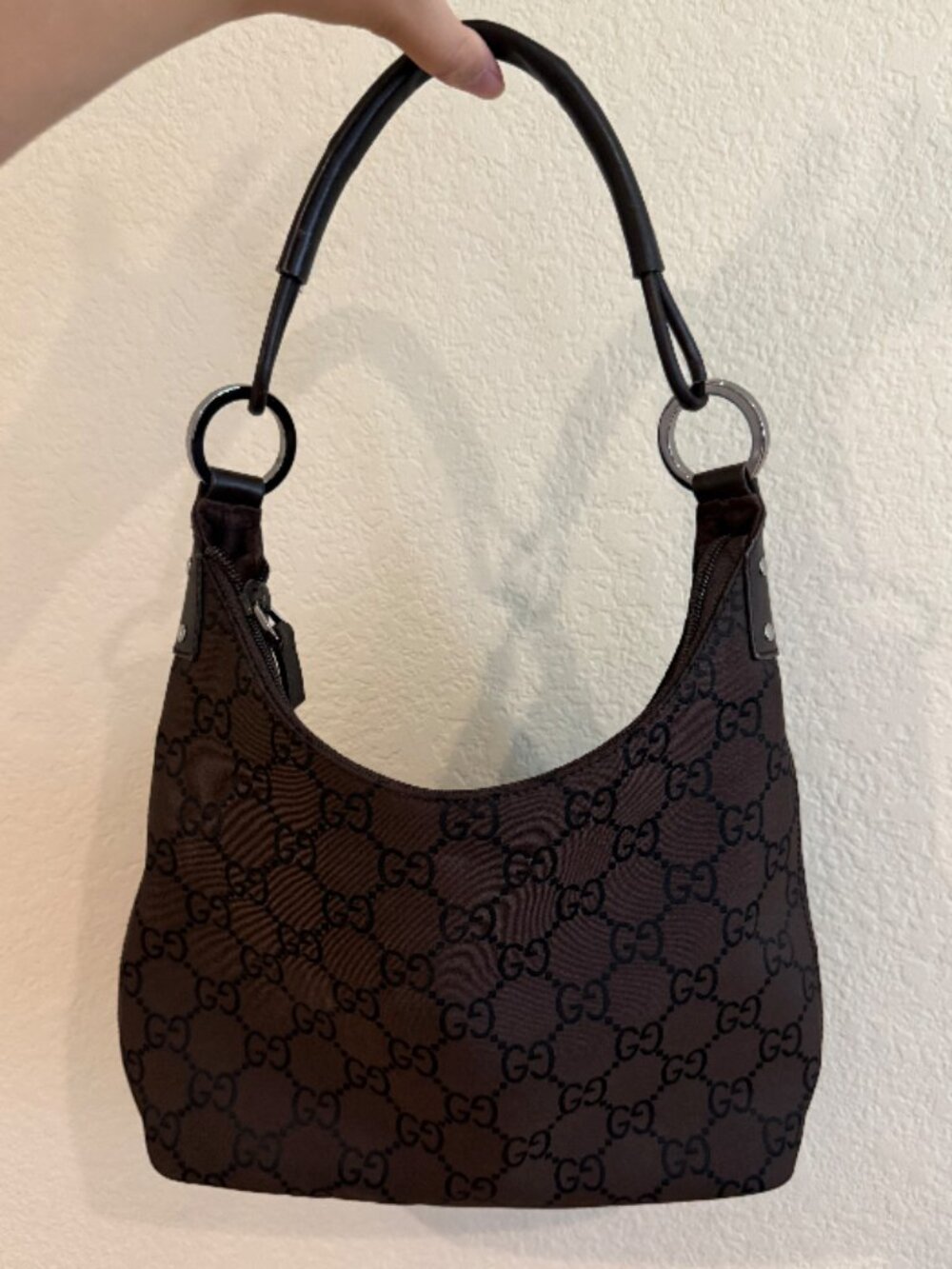Gucci GG Canvas D-Ring Hobo / Abbey D-Ring Hobo Shoulder Bag